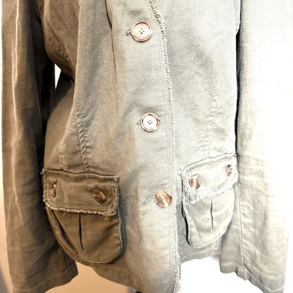 Old Navy Womens Sz Large Three Button Jacket Coast to Coast Military Green - Picture 2 of 8